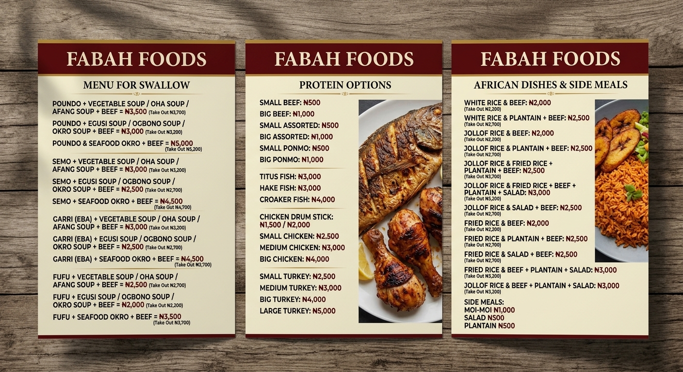Fabah Foods & Restaurant – Ojodu Berger’s Top Choice for Delicious & Affordable Meals!